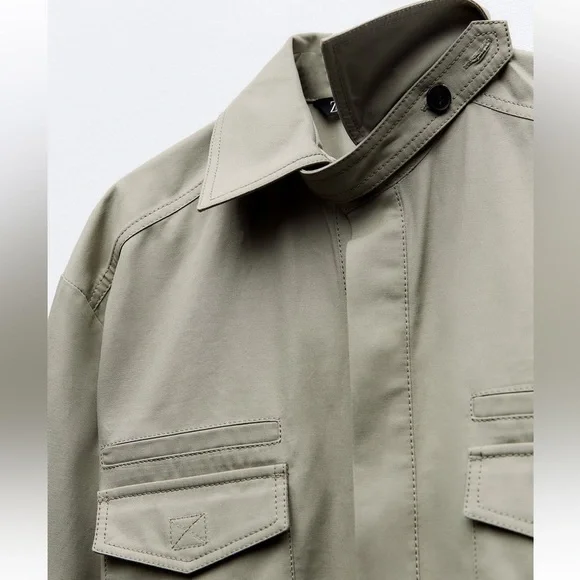 NWT Zara gabardine cargo jumpsuit